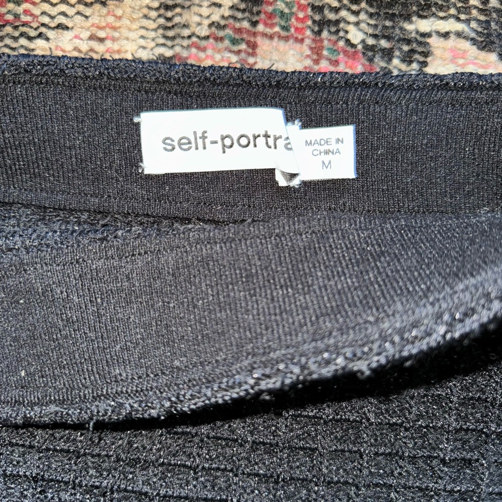 Self Portrait Cropped Embellished Metallic Boucle Knit Jacket & Skirt Set - Picture 5 of 5